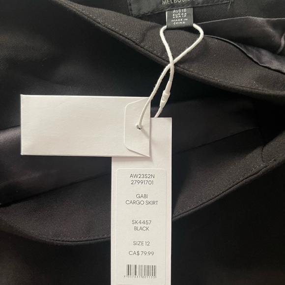 EVER NEW  BLACK CARGO SKIRT SIZE 12 classic feminine holiday christmas formal - Picture 8 of 12